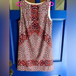 EUC Donna Morgan Size 6 Navy & Red Print Tank Dress